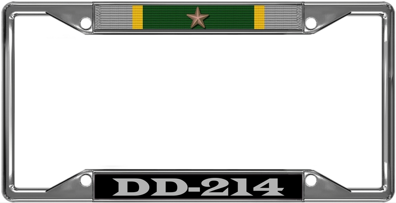 DD 214 - Custom Metal License plate frame with clear doming resin